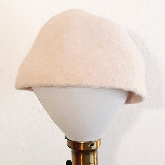 Vintage Blush Pink Cloche Hat / Women's Felt Bucket Hat - Picture 7 of 11